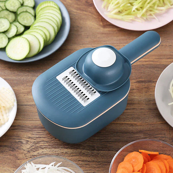 Lisslune | Multifunctional Vegetable Slicer With Catchment Container – Practical Kitchen Helper For Easy Cutting, Grating & Slicing