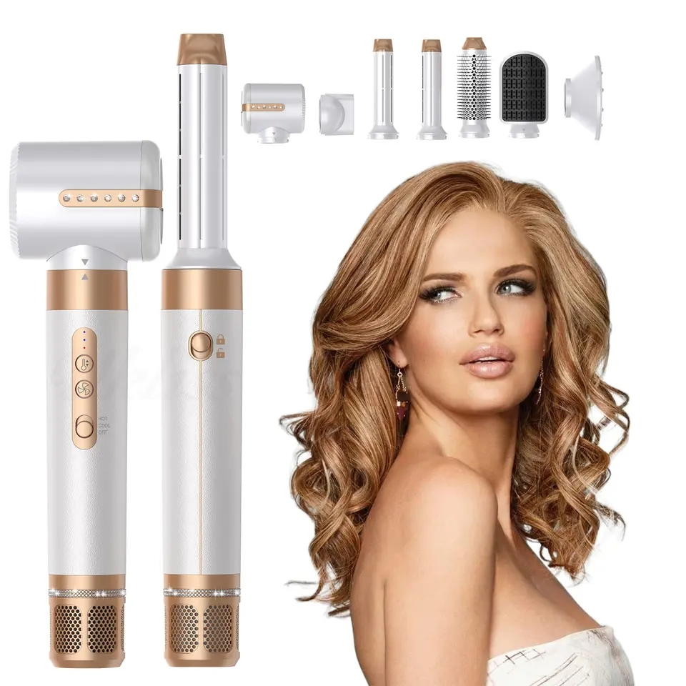 Lisslune | 7-in-1 Airwrap Hair Styler | Multi-Functional Styling Tool for Curls, Waves & Straightening