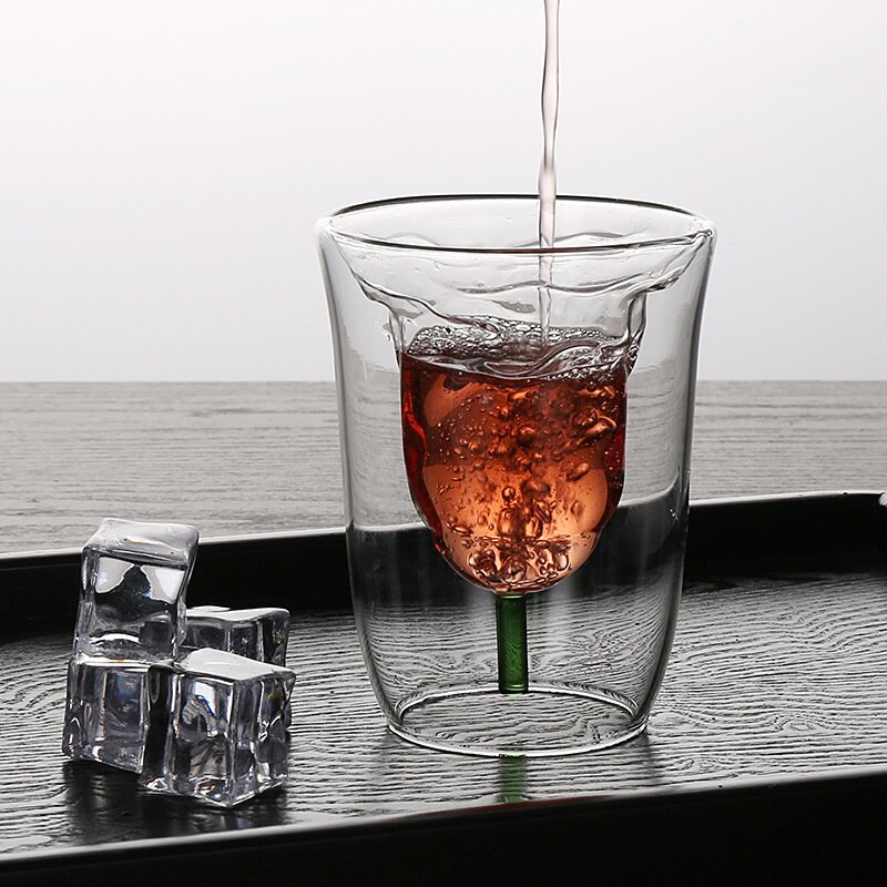 Lisslune | Flower Pattern Double-Layer Glass
