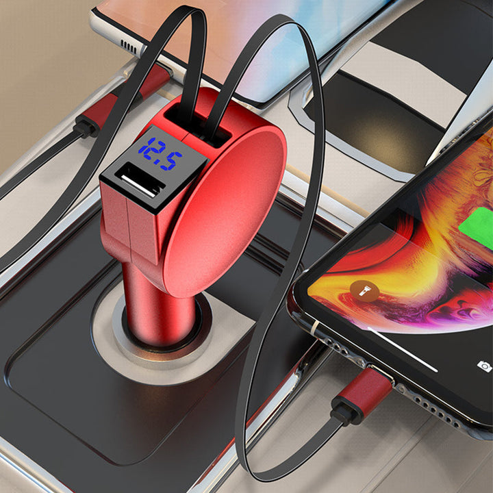 Lisslune | 3-in-1 retractable fast charging car adapter