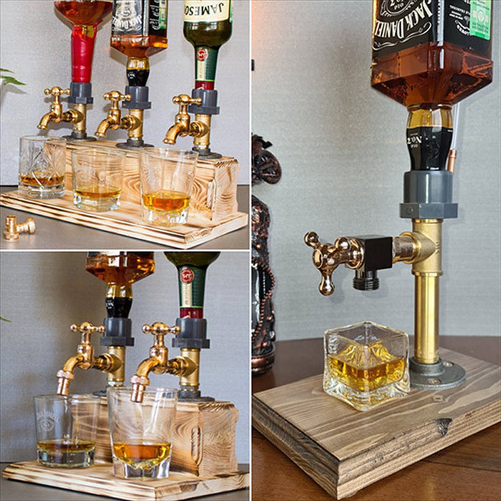 Lisslune | Liquor Alcohol Whiskey Wood Dispenser