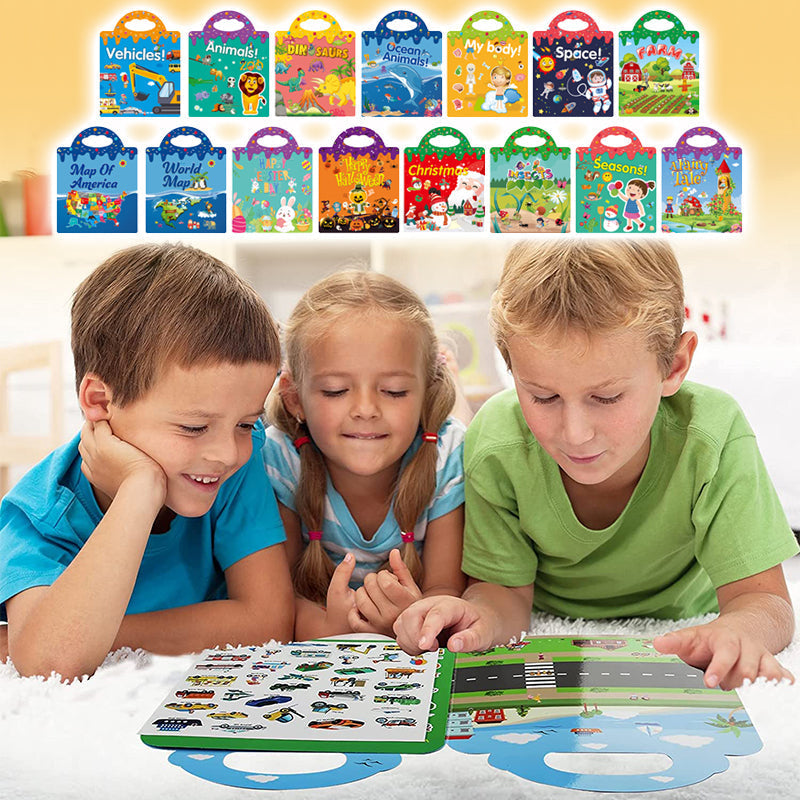 Lisslune | Waterproof Eco-Friendly Educational Sticker Book for Kids