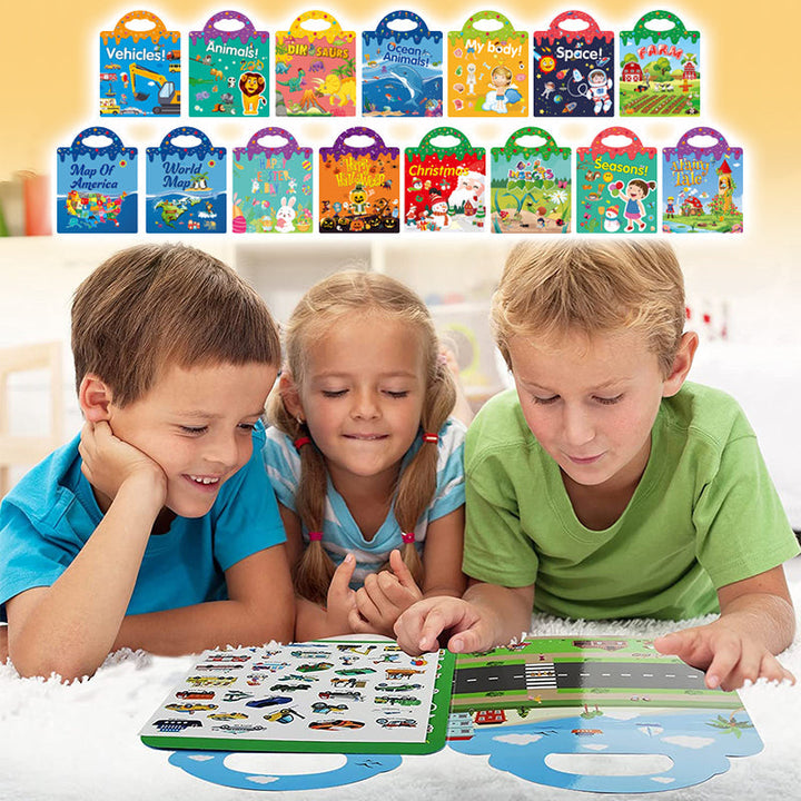 Lisslune | Waterproof Eco-Friendly Educational Sticker Book for Kids