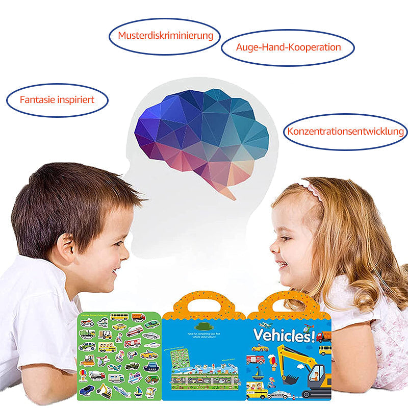 Lisslune | Waterproof Eco-Friendly Educational Sticker Book for Kids