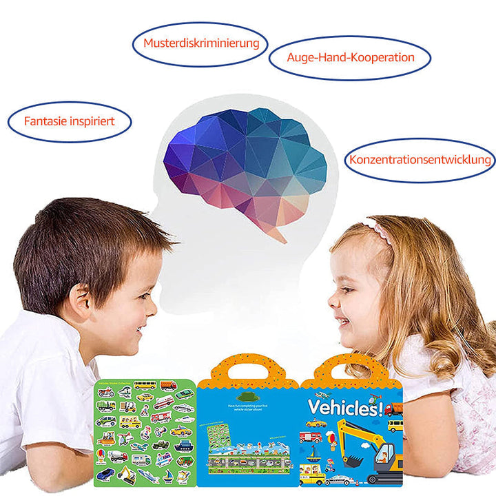 Lisslune | Waterproof Eco-Friendly Educational Sticker Book for Kids