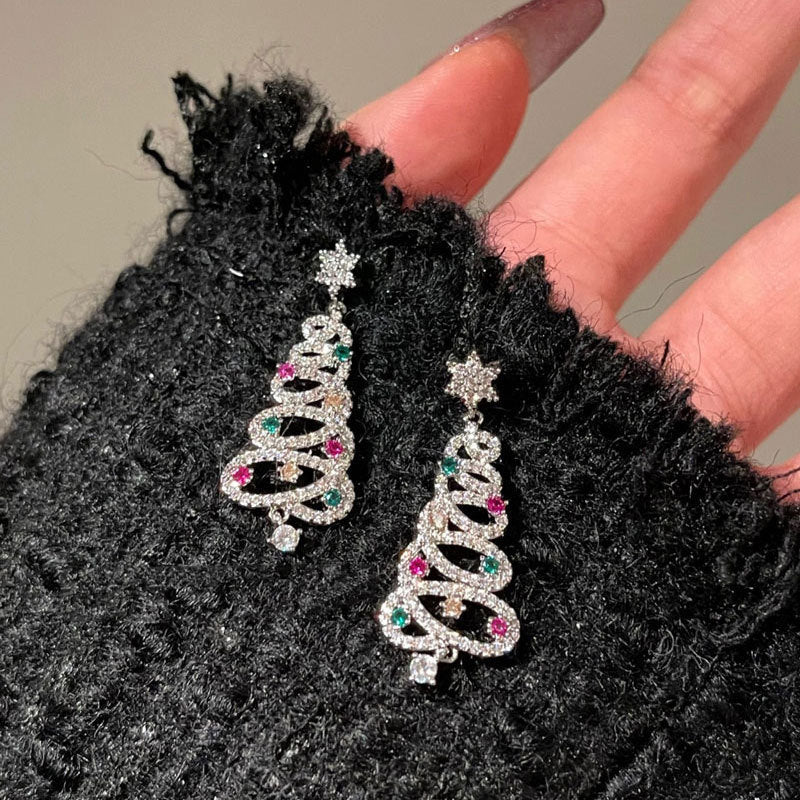 Lisslune | Shiny Christmas tree earrings
