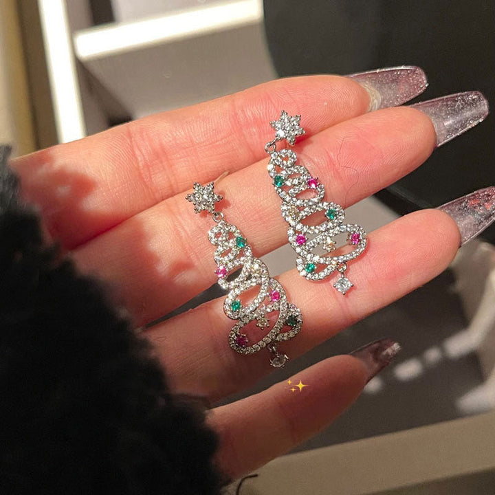 Lisslune | Shiny Christmas tree earrings