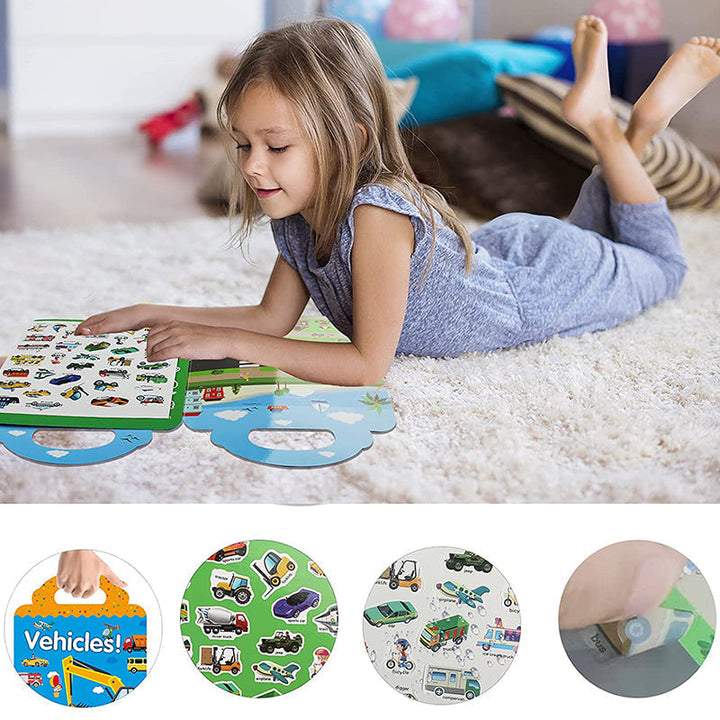 Lisslune | Waterproof Eco-Friendly Educational Sticker Book for Kids