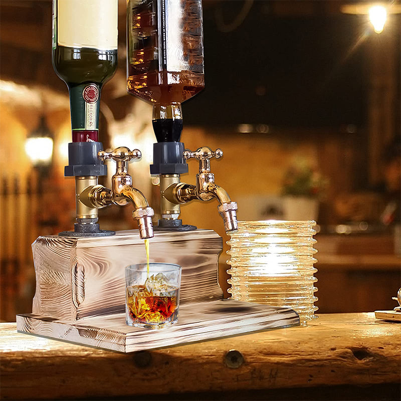 Lisslune | Liquor Alcohol Whiskey Wood Dispenser