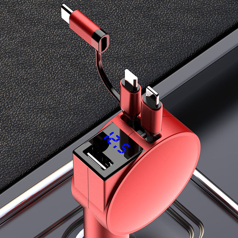 Lisslune | 3-in-1 retractable fast charging car adapter