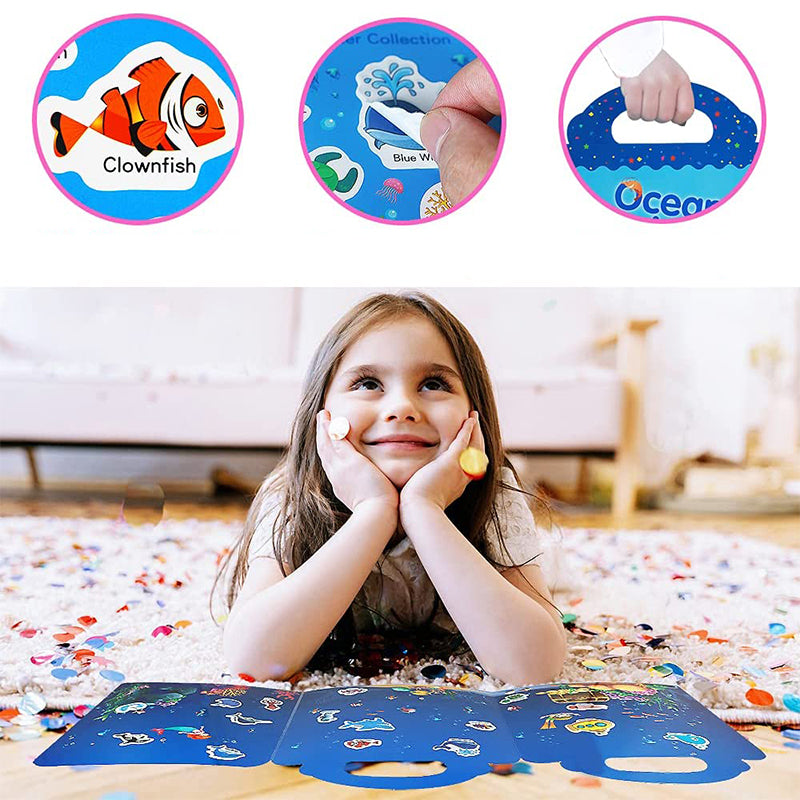Lisslune | Waterproof Eco-Friendly Educational Sticker Book for Kids