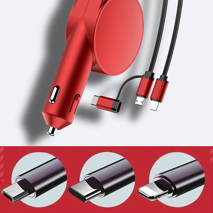 Lisslune | 3-in-1 retractable fast charging car adapter
