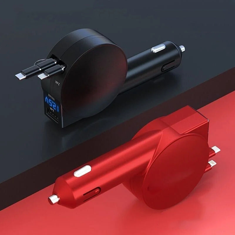Lisslune | 3-in-1 retractable fast charging car adapter