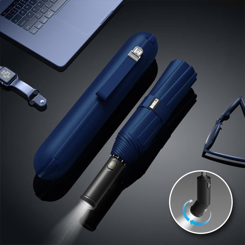 Lisslune | Fully Automatic Folding Umbrella With Rotating LED Light