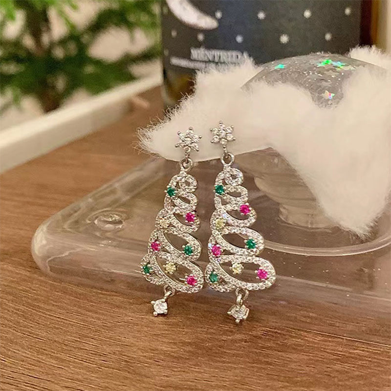Lisslune | Shiny Christmas tree earrings