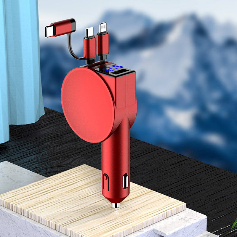 Lisslune | 3-in-1 retractable fast charging car adapter