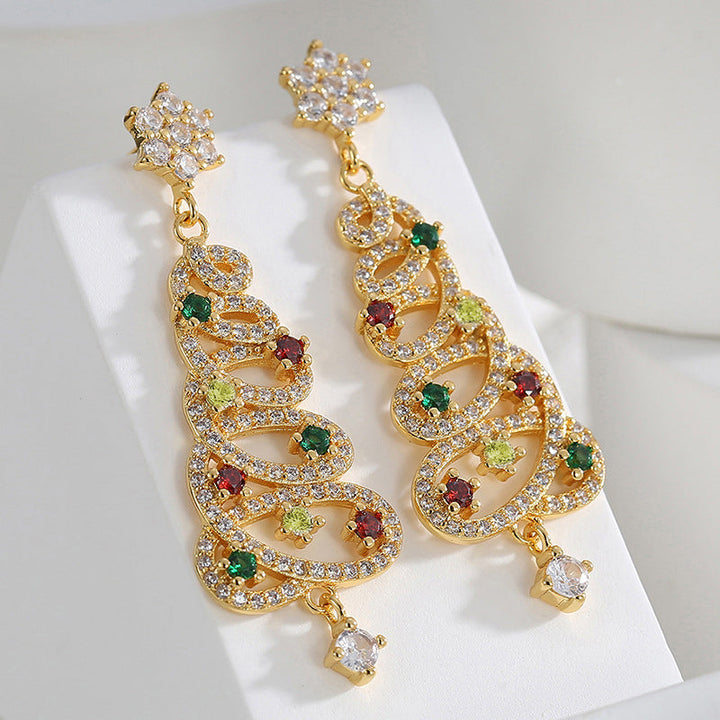 Lisslune | Shiny Christmas tree earrings