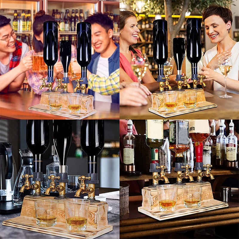 Lisslune | Liquor Alcohol Whiskey Wood Dispenser
