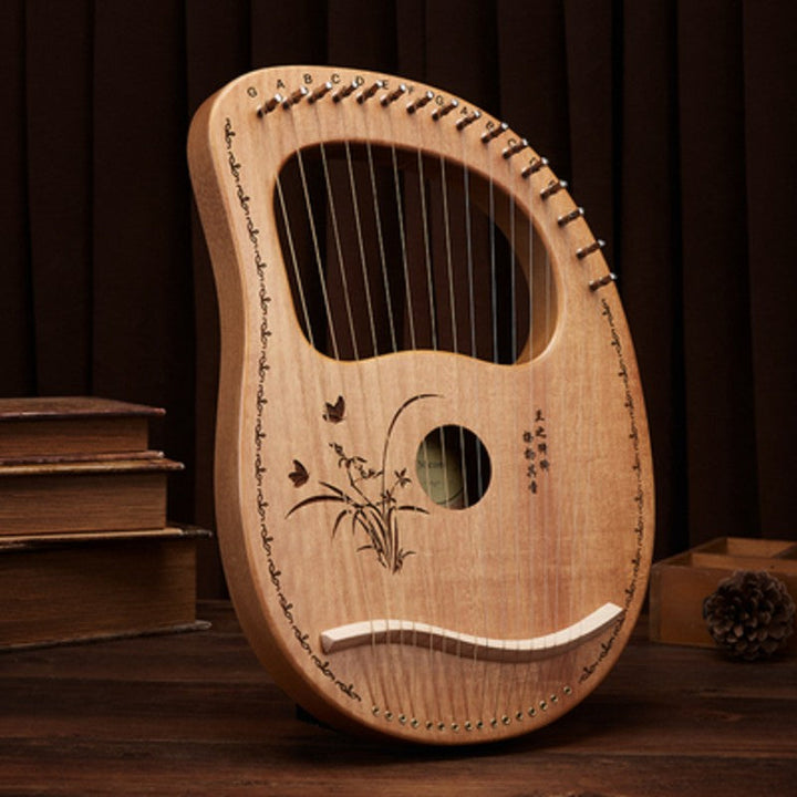 Lisslune | Classy 16-String Lyre Harp with Metal Strings, Tuning Wrench, Spared Strings, Manual and Bag, for Beginners and Professionals
