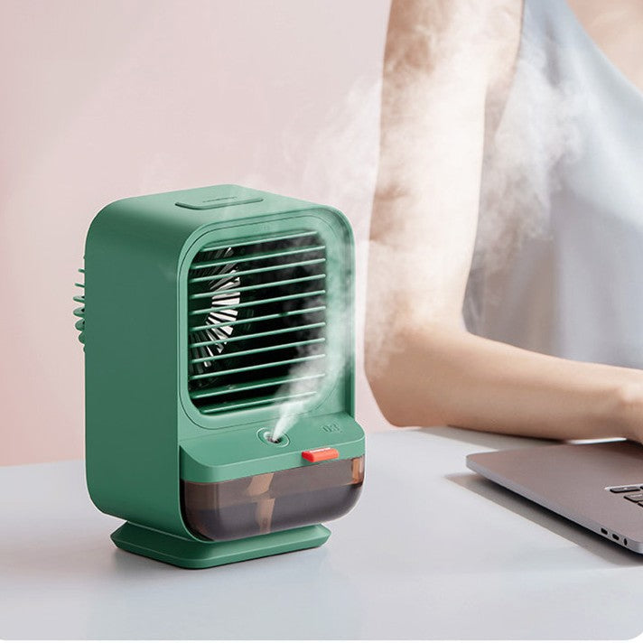 Lisslune | 2-in-1 Rechargeable Compact Desk Fan & Humidifier, with 3 Speed Settings, for Home & Office