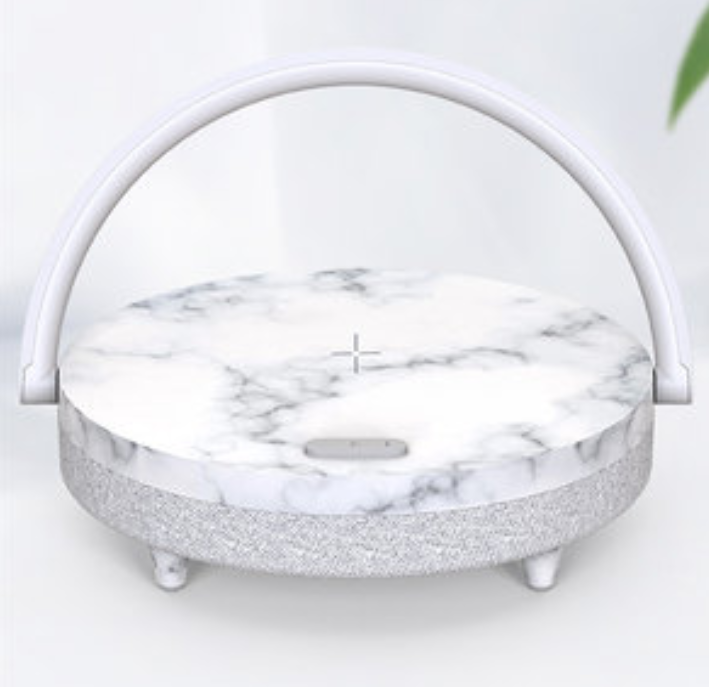 Lisslune | Multifunctional Bedside Table Lamp, with Phone Wireless Charger, Phone Holder, Bluetooth Speaker and Adjustable Light Brightness, for Home & Office (US Plug)