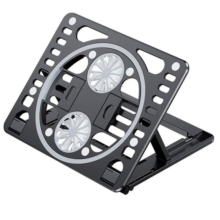 Lisslune | Adjustable Laptop Stand with Cooling Fan, Rotatable Phone Clip, for Laptop, Tablet, Phone & Book