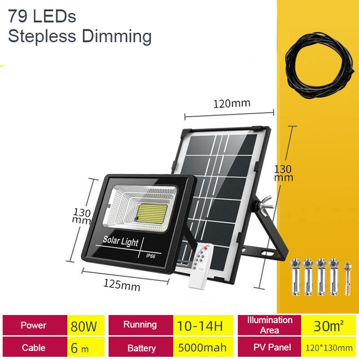 Lisslune | Outdoor Solar Light, with Remote Control, 7 Modes & IP66 Waterproof, for Your Garden, Yard, Pathway, Driveway & Home