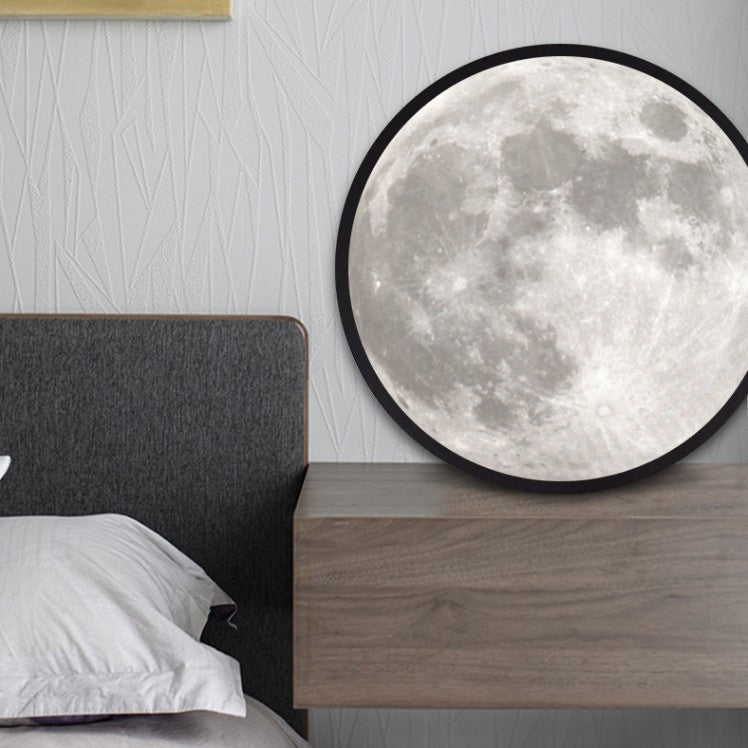 Lisslune | 2-in-1 Mirror and Light, with Moon Painting, LED Ambient Light & USB Power, for Home, Office and Bedroom