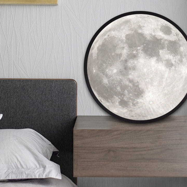 Lisslune | 2-in-1 Mirror and Light, with Moon Painting, LED Ambient Light & USB Power, for Home, Office and Bedroom