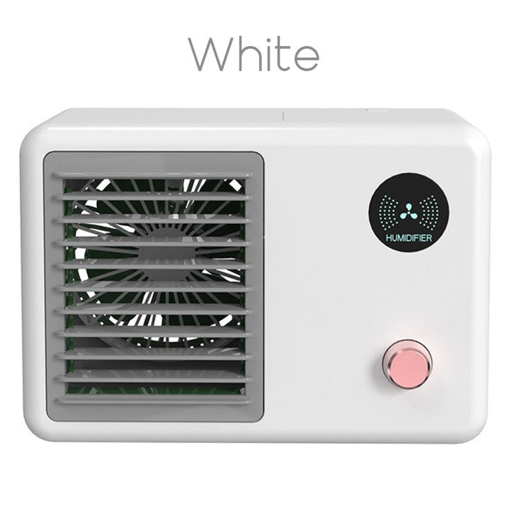 Lisslune | 2-in-1 Wireless Retro Radio-shape Fan with Humidifier, with Night Light, 3 Wind Modes & Adjustable Angle, for Desk, Table & More