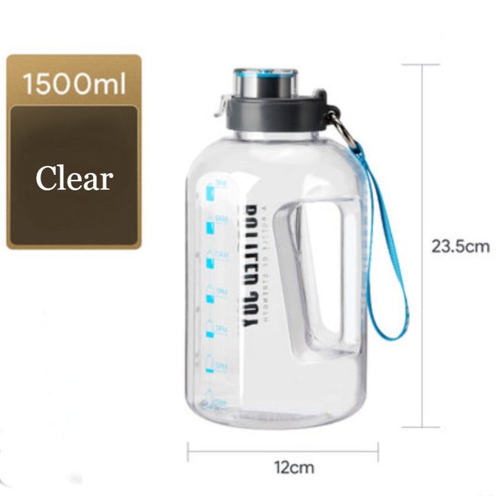 Lisslune | 1500ml Large Capacity Water Bottle, with Widemouth, Tritan Material & BPA Free, for Walking, Driving, Exercising & More