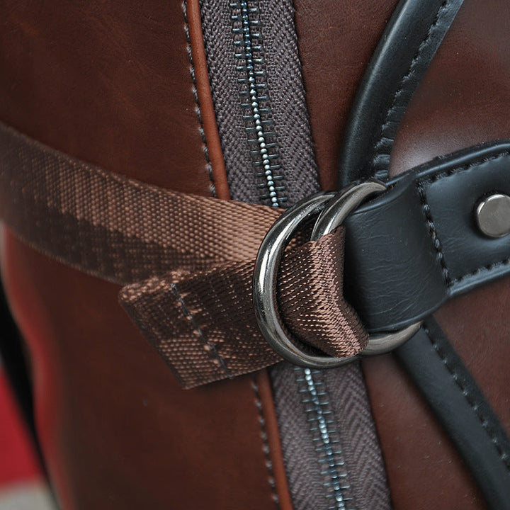 Lisslune | Brown Business Leather Backpack, with Easy-to-carry Top Handle for Travel, Work and Outdoors