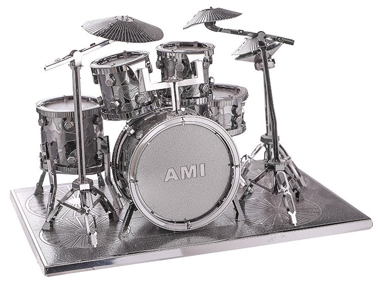 Lisslune | 3D Metal Craft Cast Drum Set Puzzle, with Sophisticated Laser Cut, Best Gift for Kids and DIY Fan