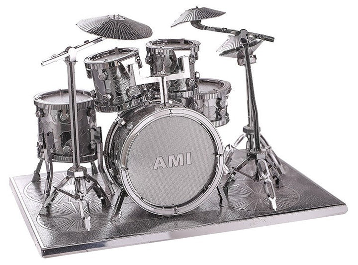Lisslune | 3D Metal Craft Cast Drum Set Puzzle, with Sophisticated Laser Cut, Best Gift for Kids and DIY Fan