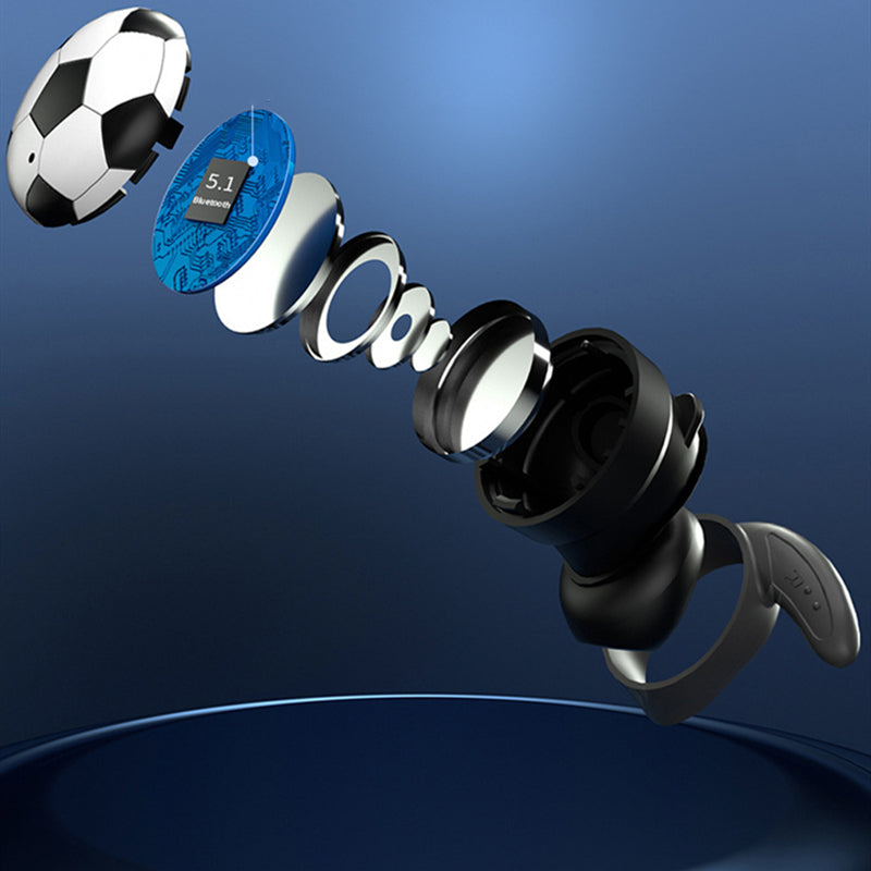 Lisslune | TWS Bluetooth5.1 Wireless Earbuds, with Unique Football Design, LED Battery Display & Lanyard