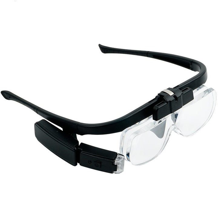 Lisslune | Portable Wearable LED Magnifying Glasses, with Adjustable Light Angle & Replaceable Lenses
