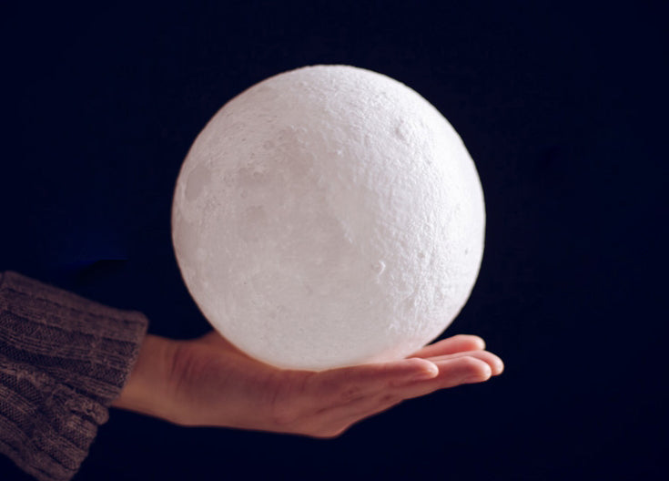 Lisslune | Rechargeable 3D Moon Night Light, with Touch Control & USB Charging Cable, Best Gift for Friends, Kids and More
