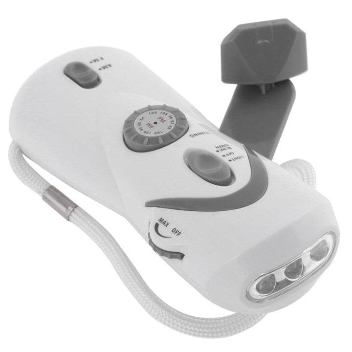 Lisslune | Portable Hand Crank Self-Powered Flashlight & Radio, with Flash Alarm, LED Lighting & Power Bank Function, for Camping, Adventure and More