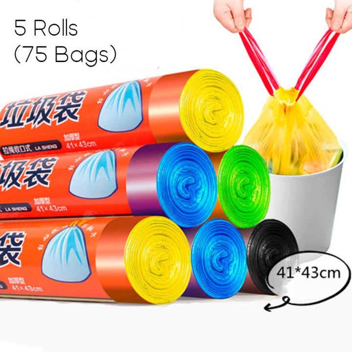 Lisslune | Unscented Ultra Strong Drawstring Trash Bags, for Kitchen, Bathroom, Office & More