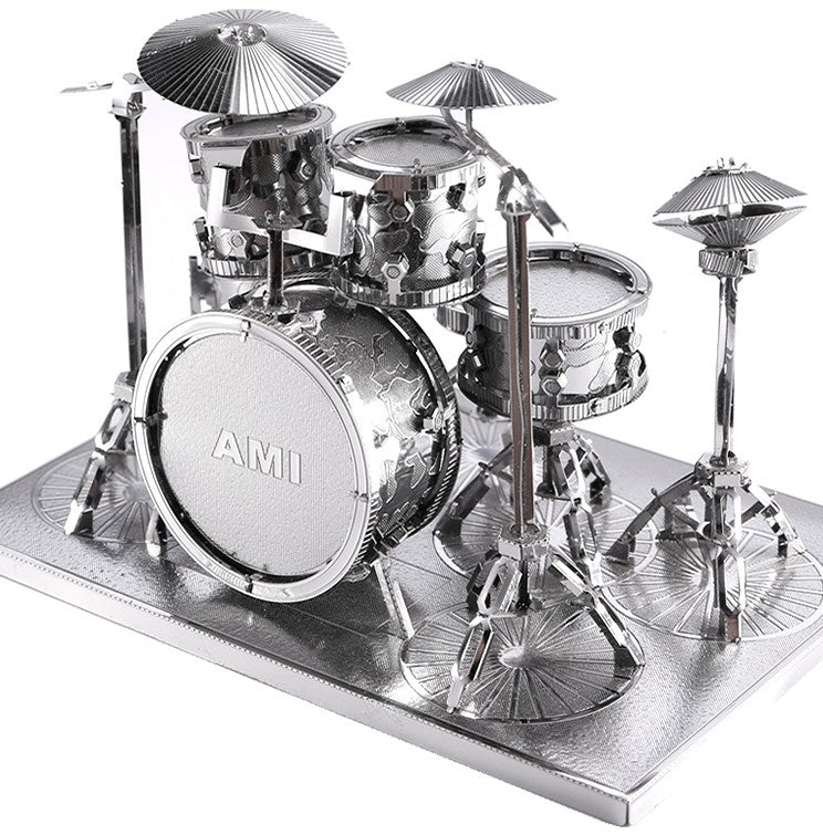 Lisslune | 3D Metal Craft Cast Drum Set Puzzle, with Sophisticated Laser Cut, Best Gift for Kids and DIY Fan