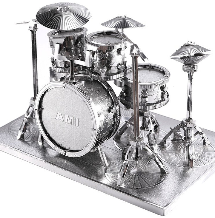 Lisslune | 3D Metal Craft Cast Drum Set Puzzle, with Sophisticated Laser Cut, Best Gift for Kids and DIY Fan