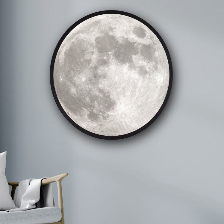 Lisslune | 2-in-1 Mirror and Light, with Moon Painting, LED Ambient Light & USB Power, for Home, Office and Bedroom