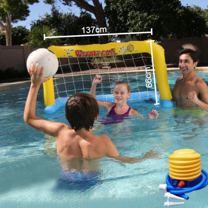 Lisslune | Inflatable Pool Float Set, Including Balls, Gate or Net and Pump, for Summer Party & Fun Water Games, for Kids and Adults
