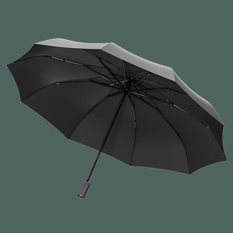 Lisslune | Automatic Umbrella, with Built-in LED Lighting, 100-Day Long Standby & 10 Ribs, for Heavy Rain, Night, Outdoor & More