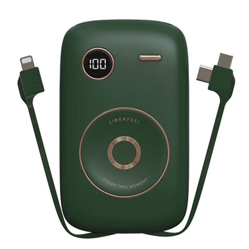 Lisslune | 10000mAh Power Bank, with Built-in Cable, LED Battery Display & 6 Outputs, Support Fast Charging