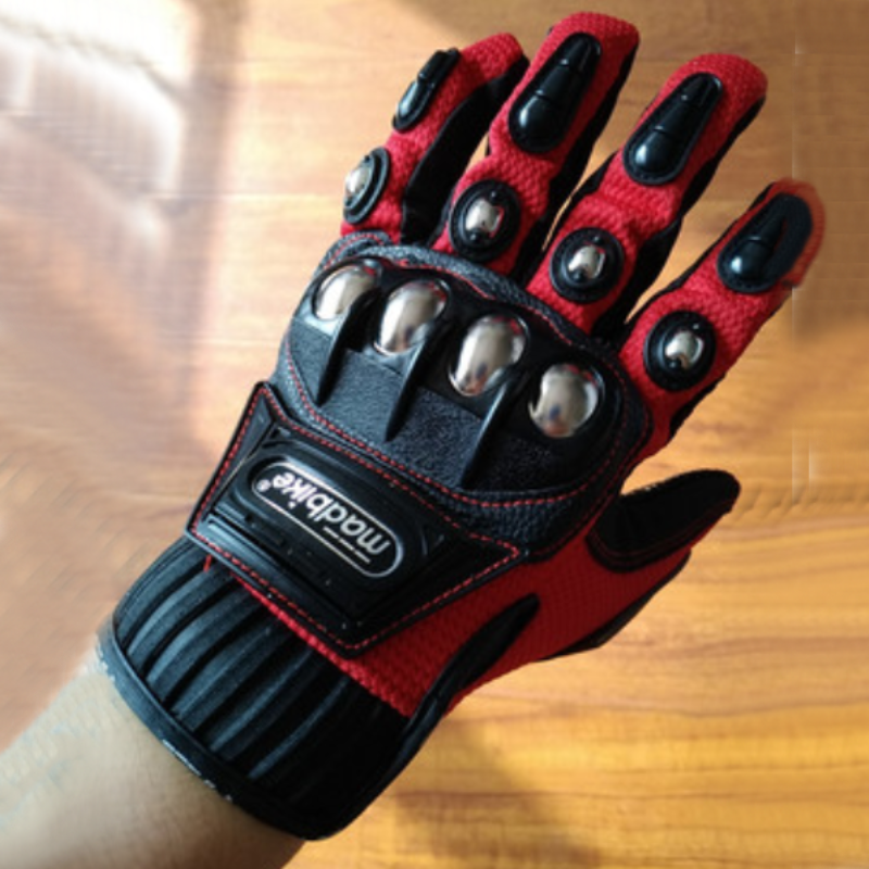 Lisslune | Motorcycle Leather Gloves, with Anti-clip Palm, Breathable Fabric & Anti-impact Joint Protection, for Riding, Racing & More