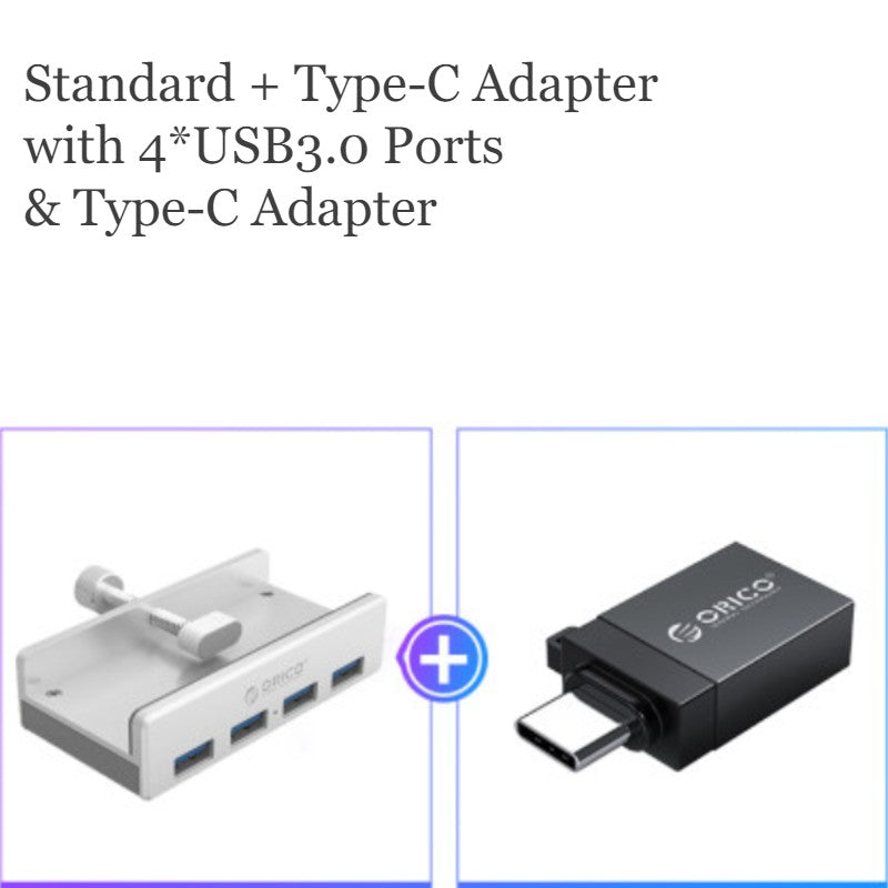 Lisslune | Creative Back Clip Snap-on USB3.0 Hub, with 4 USB Ports & Easy- to-fix Design, for Ultimate Convenience in Home & Office