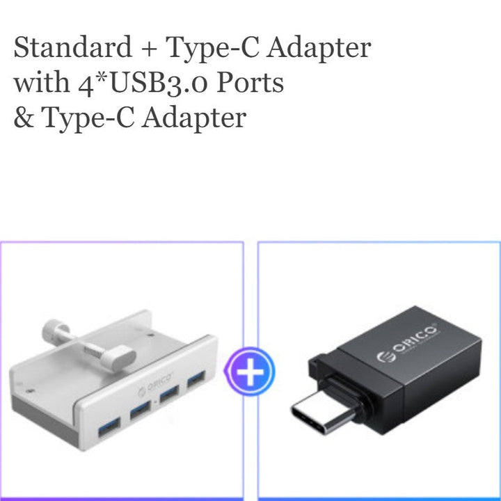 Lisslune | Creative Back Clip Snap-on USB3.0 Hub, with 4 USB Ports & Easy- to-fix Design, for Ultimate Convenience in Home & Office