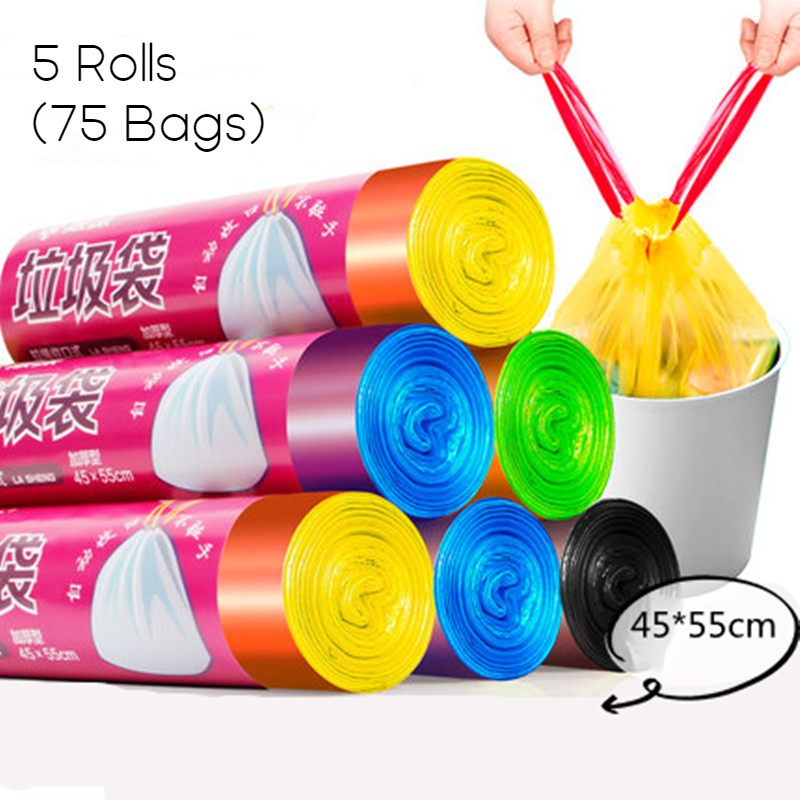 Lisslune | Unscented Ultra Strong Drawstring Trash Bags, for Kitchen, Bathroom, Office & More