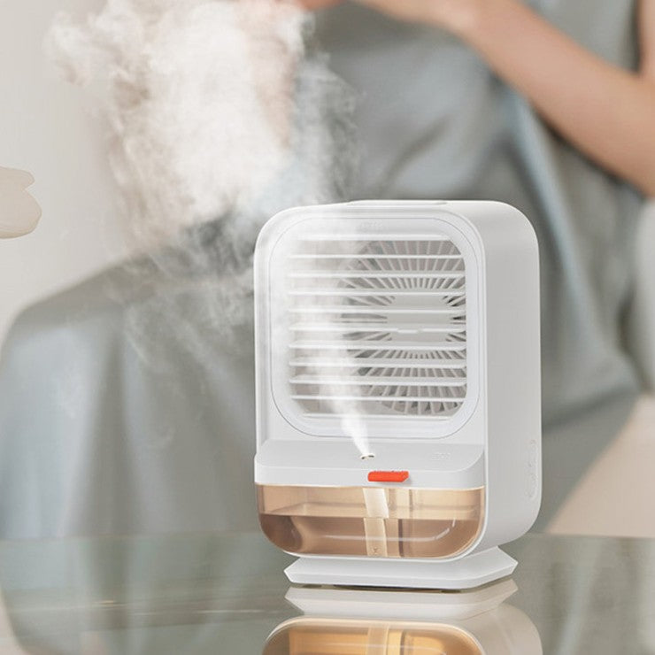 Lisslune | 2-in-1 Rechargeable Compact Desk Fan & Humidifier, with 3 Speed Settings, for Home & Office